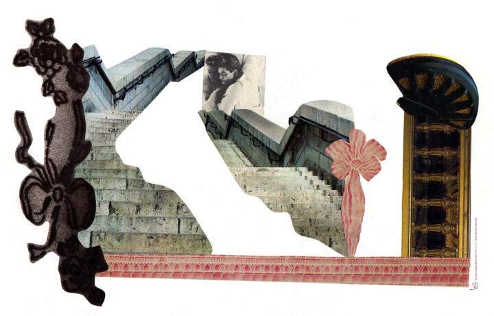 Collages titled "Sur les marches de…" by Denis Reitz, Original Artwork