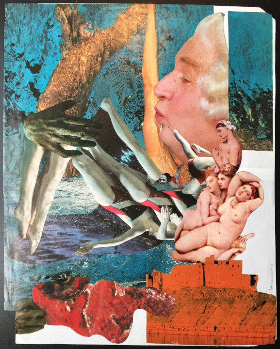 Collagen mit dem Titel "Harem" von Denis Reitz, Original-Kunstwerk