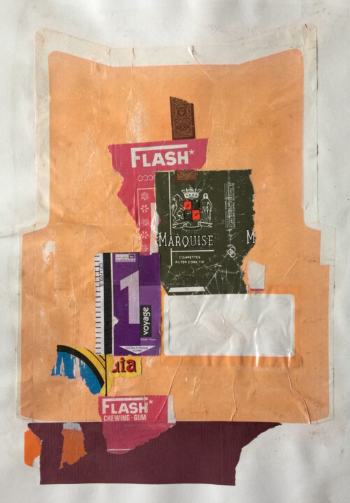 Collages intitulée "Marquise" par Denis Reitz, Œuvre d'art originale, Papier