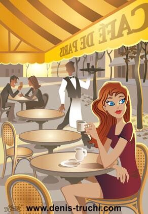 Arts numériques intitulée "Café de Paris" par Denis Truchi, Œuvre d'art originale