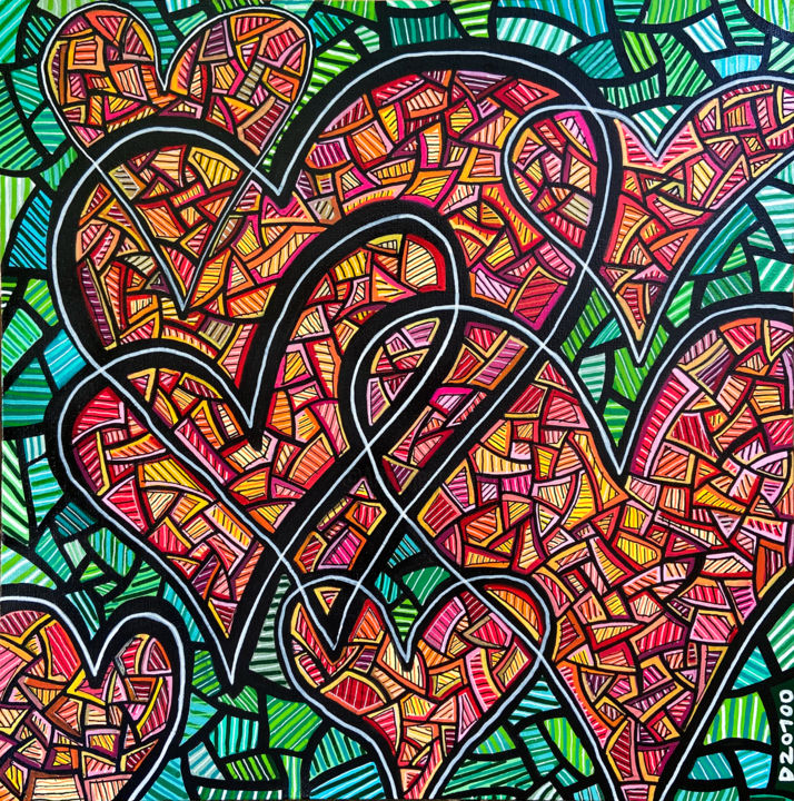Peinture intitulée "L'intelligence du c…" par Denis Vincent, Œuvre d'art originale, Acrylique Monté sur Châssis