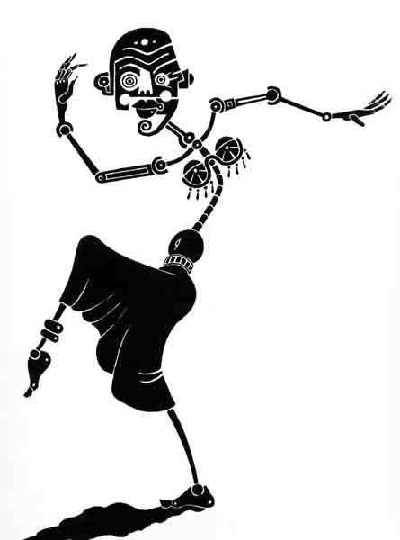 Dessin intitulée "robot danseuse orie…" par Denis Bonnes, Œuvre d'art originale