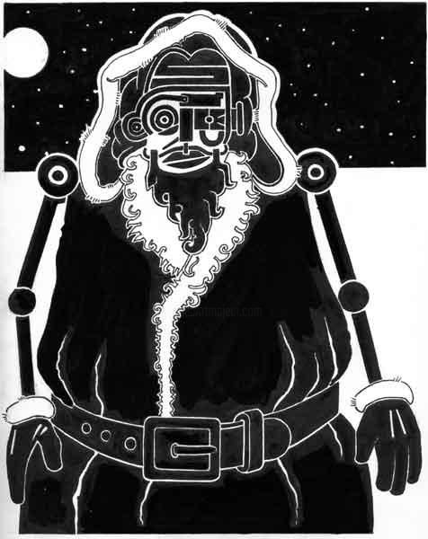 Rysunek zatytułowany „robot père-noël (et…” autorstwa Denis Bonnes, Oryginalna praca
