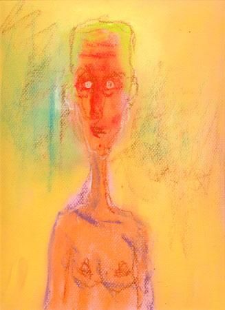 Painting titled "jaune" by Denis Bonnes, Original Artwork, Oil