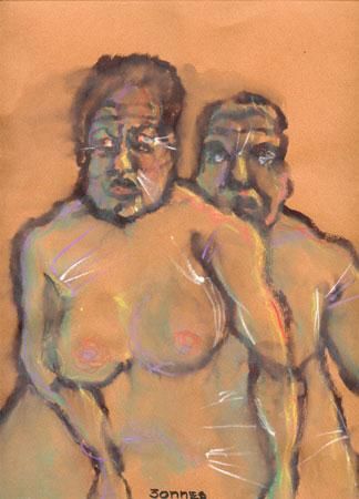 Peinture intitulée "Joséphine et Marcel" par Denis Bonnes, Œuvre d'art originale, Huile