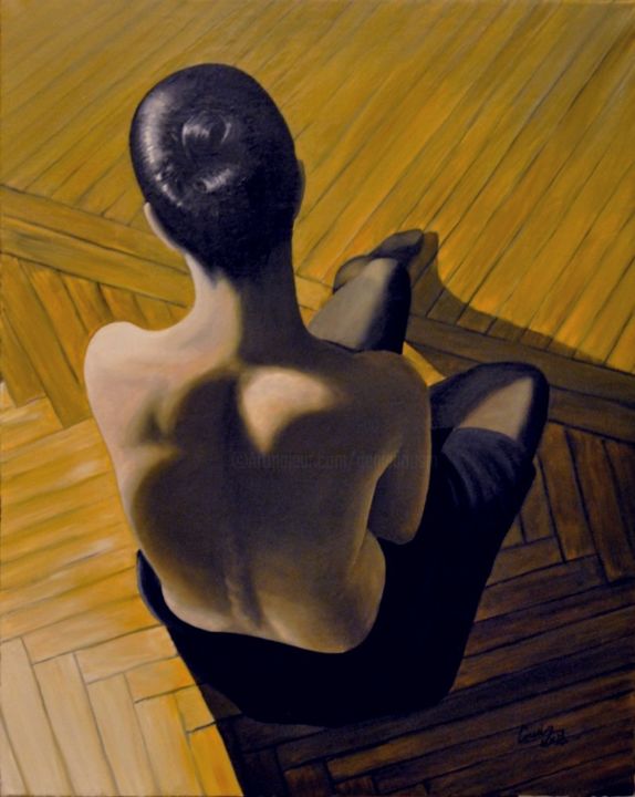 Peinture intitulée "Le dos nu" par Denis Cousin, Œuvre d'art originale, Huile