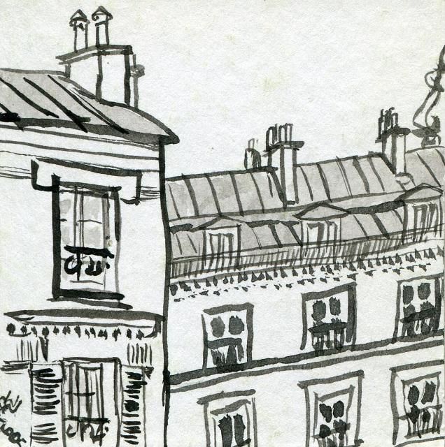 Drawing titled "Paris, depuis un ét…" by Denis Demouge, Original Artwork, Other