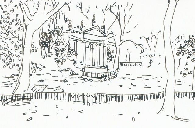 Drawing titled "Dans le parc de la…" by Denis Demouge, Original Artwork, Other