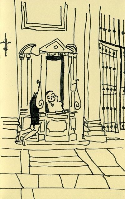 Drawing titled "Une confession à Sa…" by Denis Demouge, Original Artwork, Other