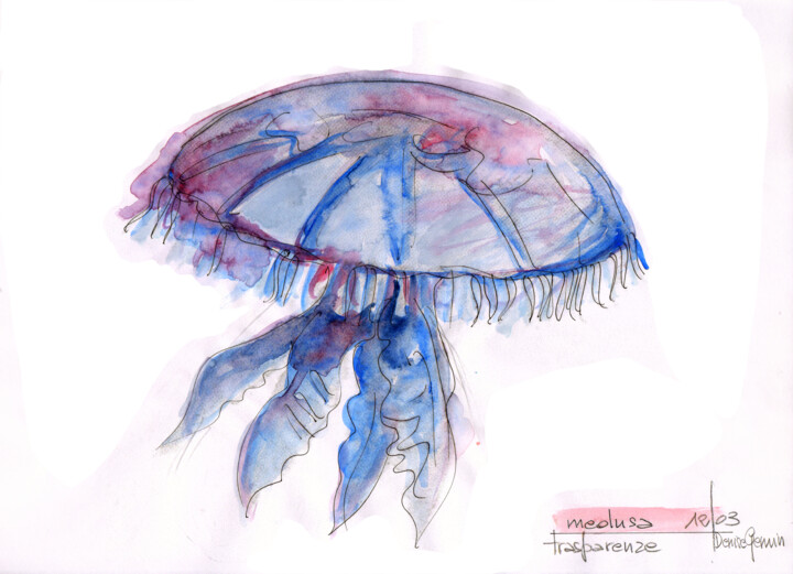 Dessin intitulée "medusa.jpg" par Denise Gemin, Œuvre d'art originale, Conté