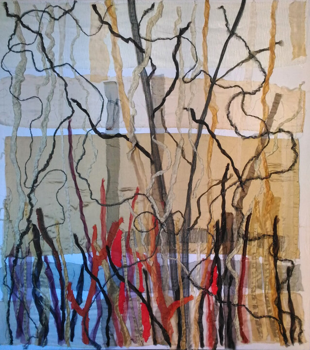 Textile Art titled "Ritmica" by Denise Gemin, Original Artwork, Fabric