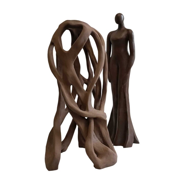 Skulptur mit dem Titel "No country for Women" von Denise Gemin, Original-Kunstwerk, Terra cotta