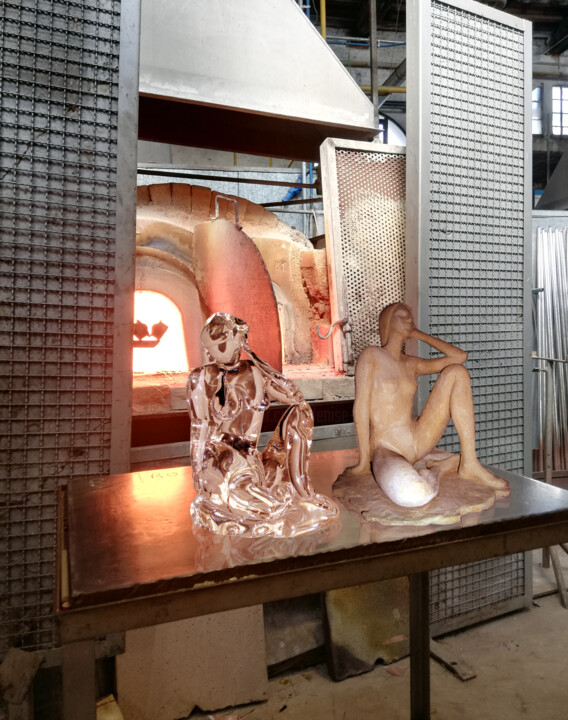 Sculpture intitulée "Ninfa Murano glass" par Denise Gemin, Œuvre d'art originale, Installation d'art