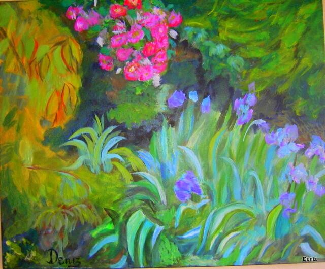 Peinture intitulée "Parfum d'iris" par Denise Guilhaumon, Œuvre d'art originale