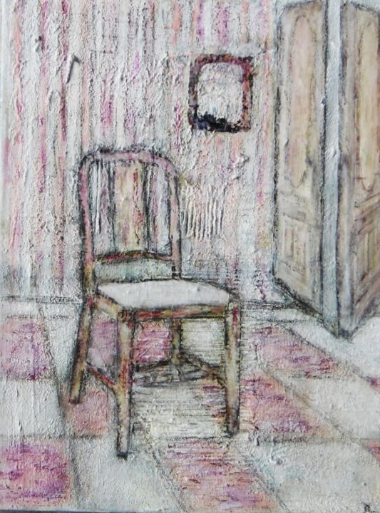 Painting titled "La chaise." by Denise Louin-Lecoeur, Original Artwork, Acrylic