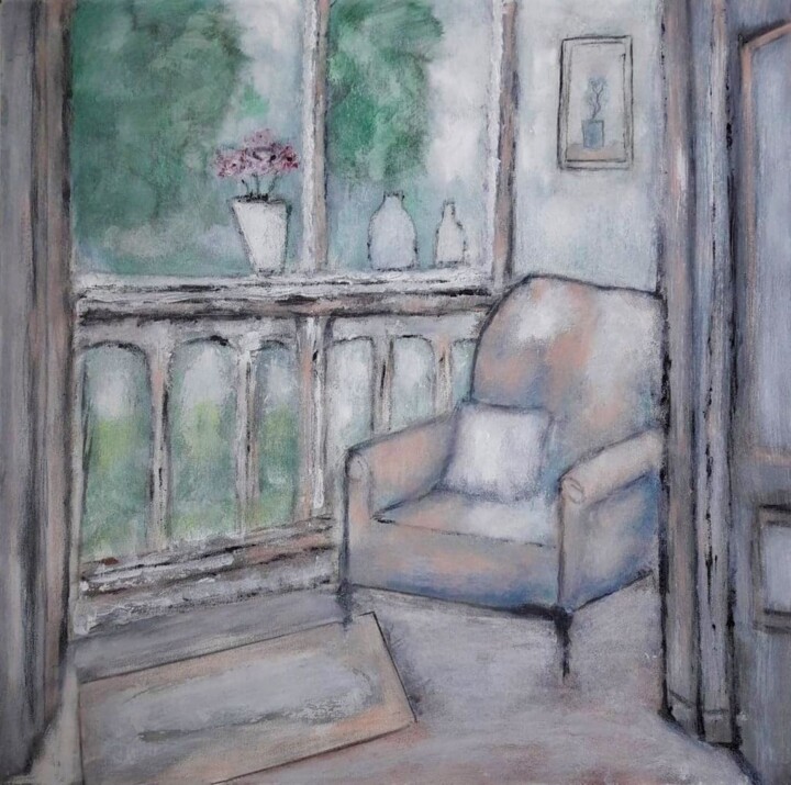 Pintura intitulada "Le petit balcon" por Denise Louin-Lecoeur, Obras de arte originais, Acrílico