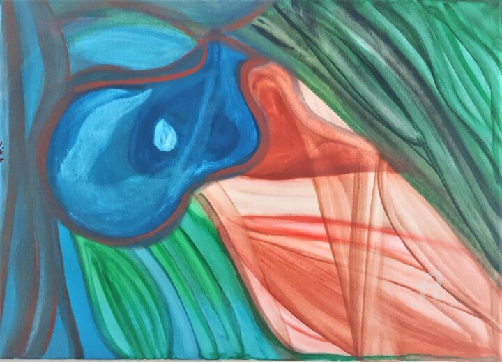 Pintura titulada "Flor" por Denise Oliveira Bello Pita, Obra de arte original, Acrílico