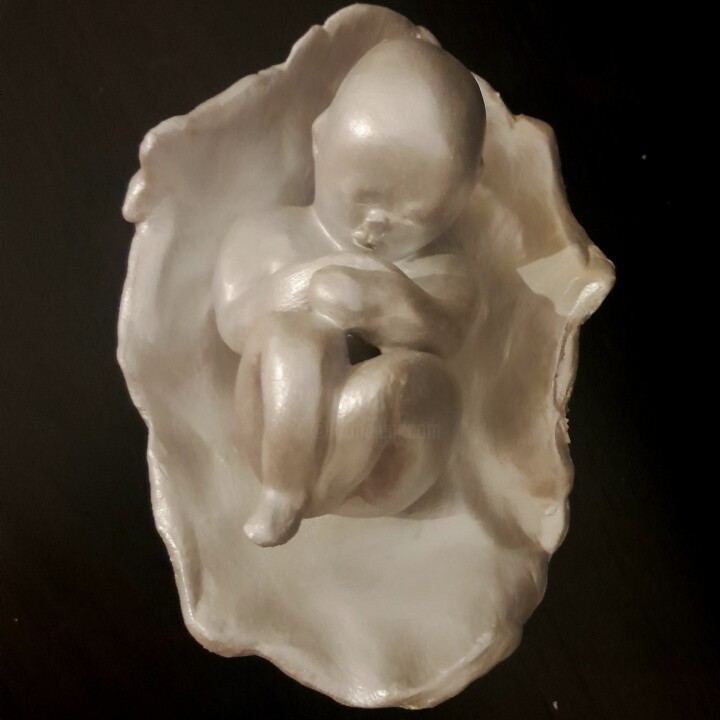 Sculpture titled "La perle de Vie" by Seiditadeniseart, Original Artwork, Clay