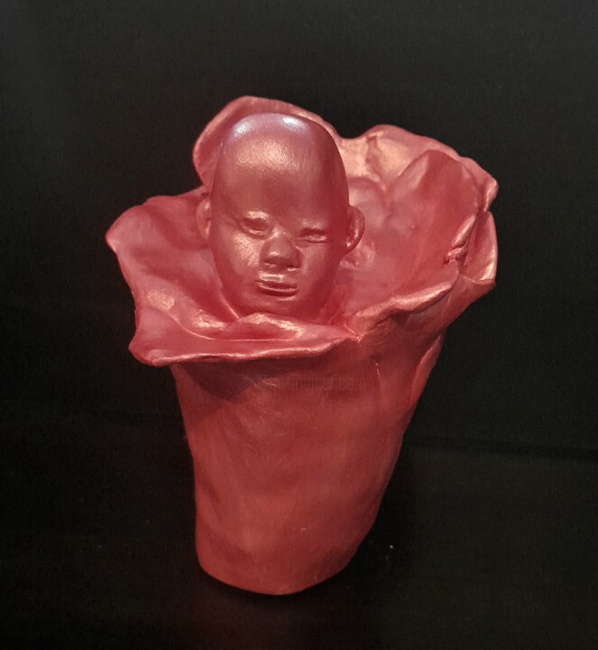 Sculptuur getiteld "La Rose de Vie" door Seiditadeniseart, Origineel Kunstwerk, Klei