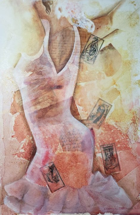 Pintura intitulada "Dança Flamenca" por Denise Serralheiro, Obras de arte originais, Aquarela