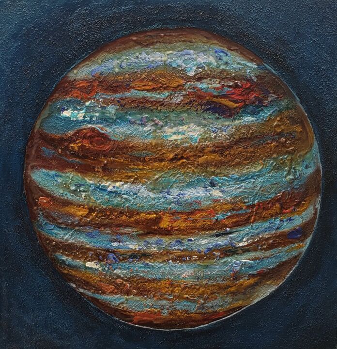 Painting titled "Júpiter" by Denise Serralheiro, Original Artwork, Stained glass painting