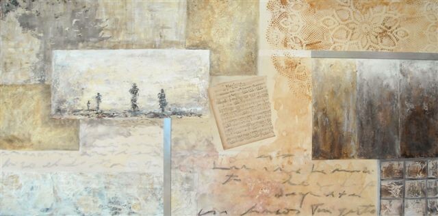 Pittura intitolato "naufragos en tierra…" da Denise Tapella, Opera d'arte originale