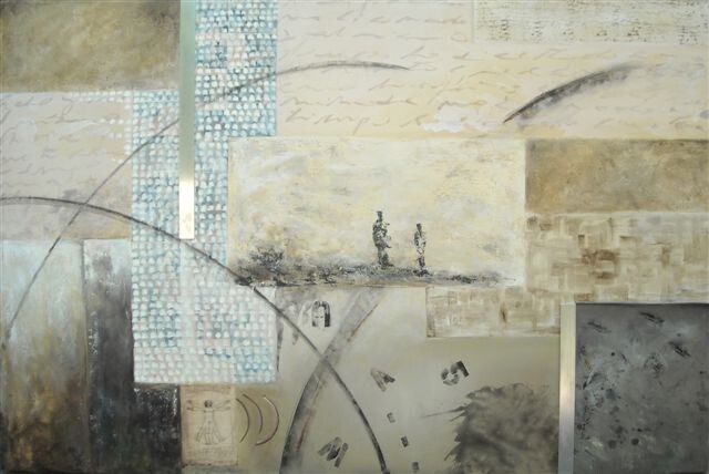 Pittura intitolato "sin equipaje" da Denise Tapella, Opera d'arte originale