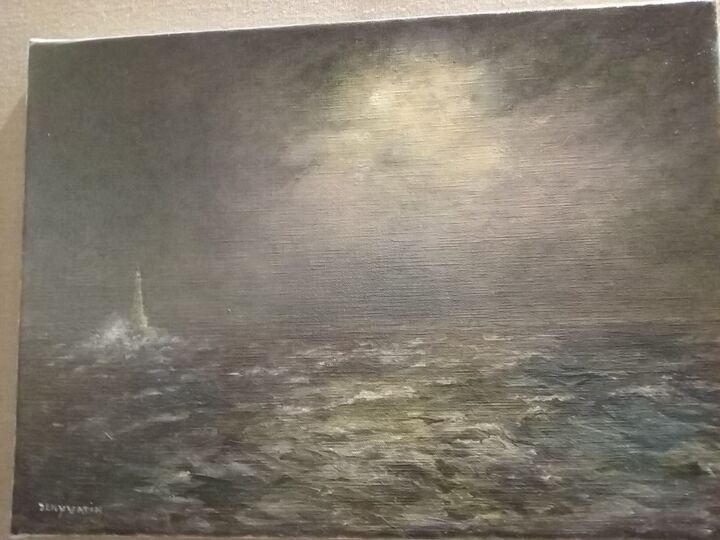 Painting titled "Le phare de Cordouan" by Denyvatin - Artiste Peintre Internationa, Original Artwork, Oil