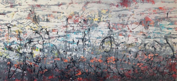 Painting titled "pensamientos" by Denise Atal, Original Art, Acrylic