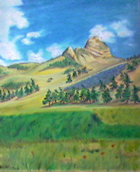 Peinture intitulée "tourmente au sommet" par Deniseb, Œuvre d'art originale