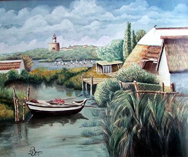 Pintura titulada "La Camargue" por Denilou, Obra de arte original, Oleo