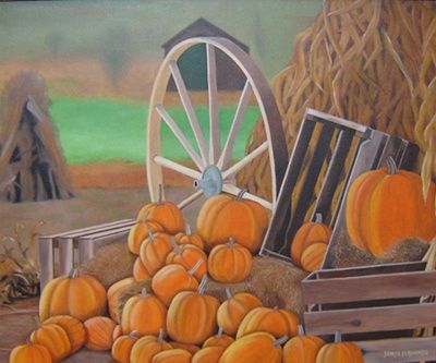 Painting titled "Country" by Denise Fernando, Original Artwork