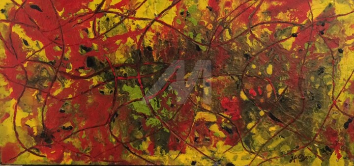 Peinture intitulée "TOURBILLON" par Denise Hustache, Œuvre d'art originale, Acrylique