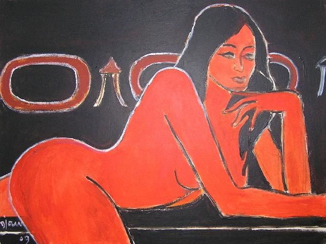 Peinture intitulée "NU # 5" par Denise Jouve, Œuvre d'art originale, Huile