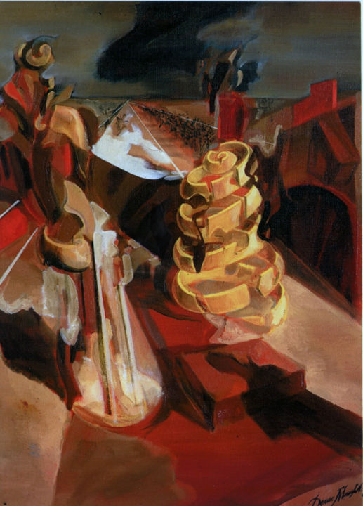 Картина под названием "Тень филосолфа" - Денис Мациевский, Подлинное произведение искусства, Масло