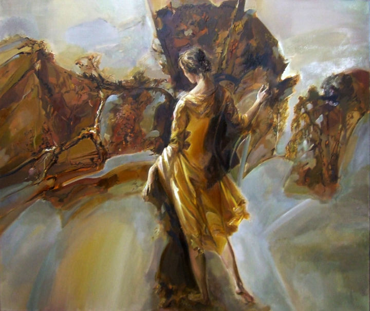 Картина под названием "Уходящее лето" - Денис Мациевский, Подлинное произведение искусства, Масло