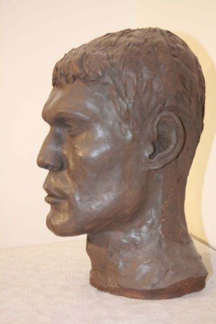 Escultura titulada "buste d'homme" por Denis Thebaudeau, Obra de arte original