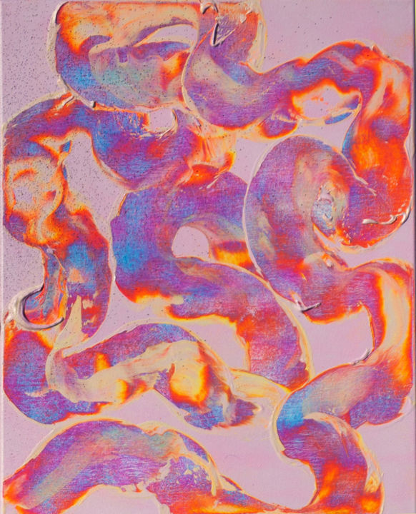 Pintura titulada "Rose snakes" por Deonis Thekko, Obra de arte original, Pintura al aerosol Montado en Bastidor de camilla d…