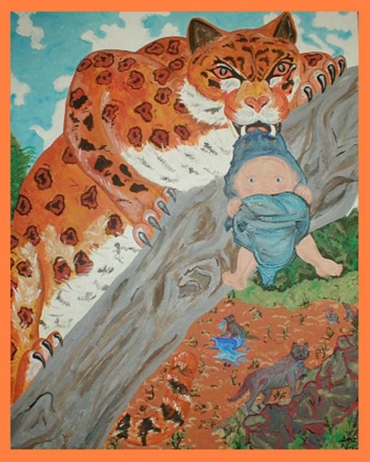 Painting titled "The tiger" by Deniz Erdem, Original Artwork
