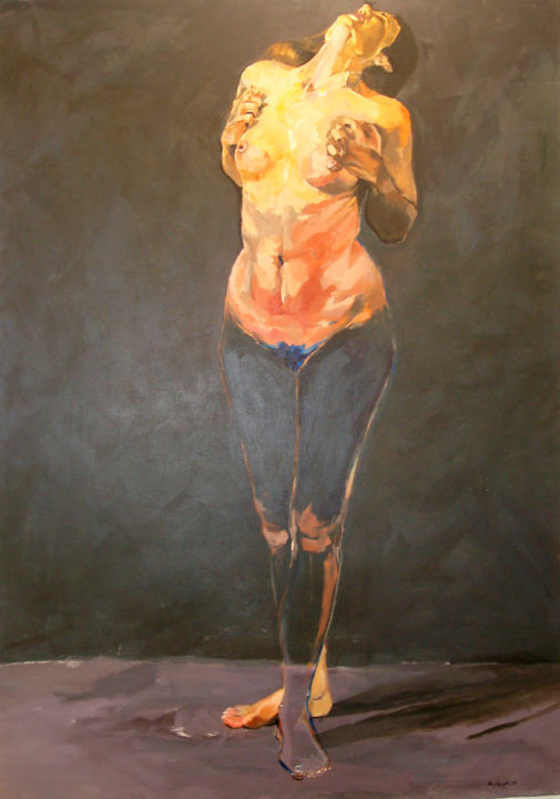 Painting titled "figur-2009-tuval-u-…" by Deniz Özsoydan, Original Artwork, Acrylic
