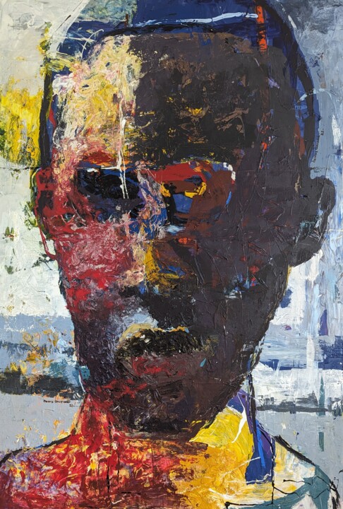 Peinture intitulée ""The man"" par Dennis Onofua, Œuvre d'art originale, Acrylique