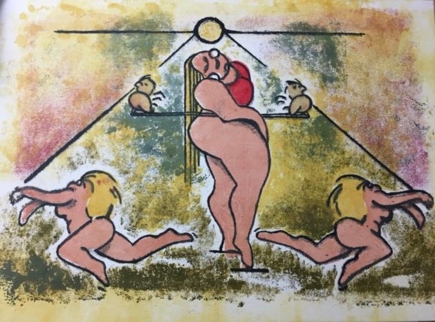 Gravures & estampes intitulée "Quant les diables s…" par Dennis Van Den Bossche (D.Boss), Œuvre d'art originale, Lithographie