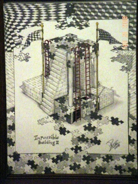 Drawing titled "Impossible Building…" by Dennis Rose, Original Artwork