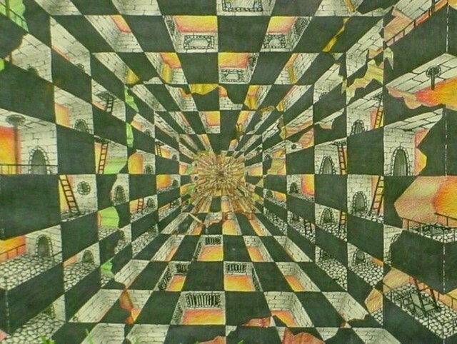 Drawing titled "maze" by Dennis Rose, Original Artwork