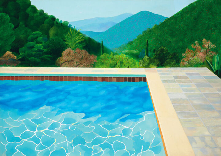 Incisioni, stampe intitolato "The Pool | Hockney…" da Dent-De-Lion Du Midi, Opera d'arte originale, Pittura digitale