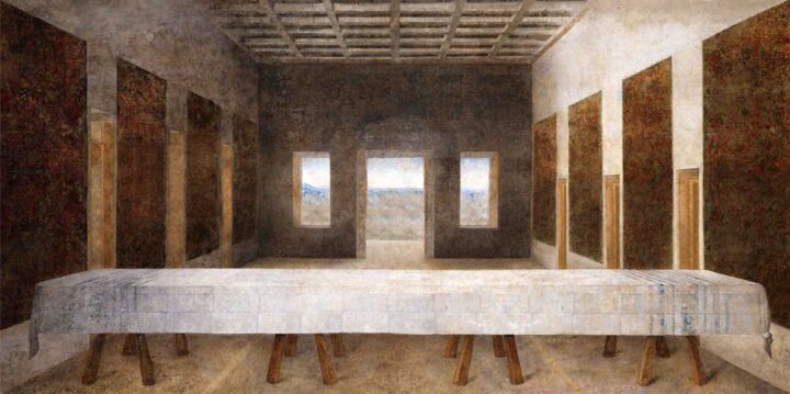 绘画 标题为“The Long Table | da…” 由Dent-De-Lion Du Midi, 原创艺术品, 数字油画