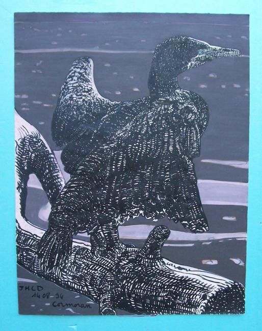 Pintura titulada "cormoran" por Deorts, Obra de arte original