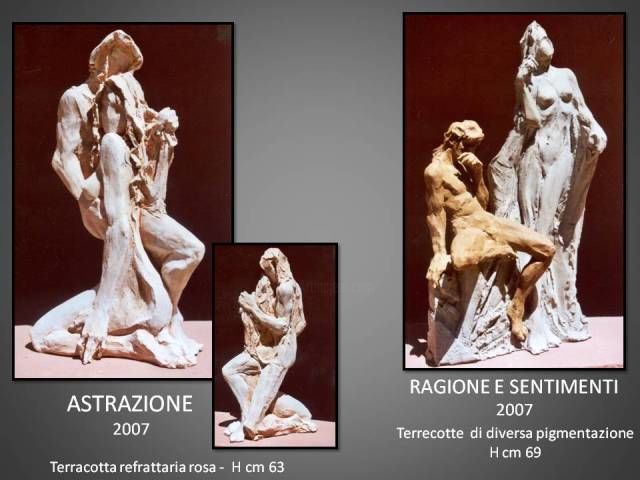 Scultura intitolato "astrazione / ragion…" da Antonio De Paoli, Opera d'arte originale, Terracotta