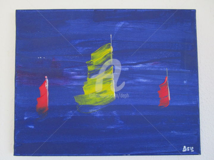 Malerei mit dem Titel "22mrs-night-40x32cm…" von Deph, Original-Kunstwerk, Acryl