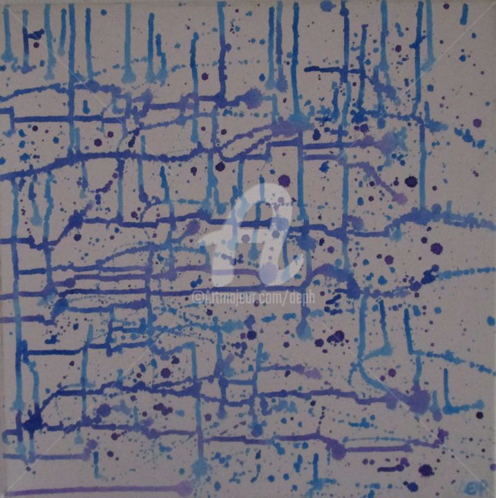Schilderij getiteld "circuit-imprime-40x…" door Deph, Origineel Kunstwerk, Acryl